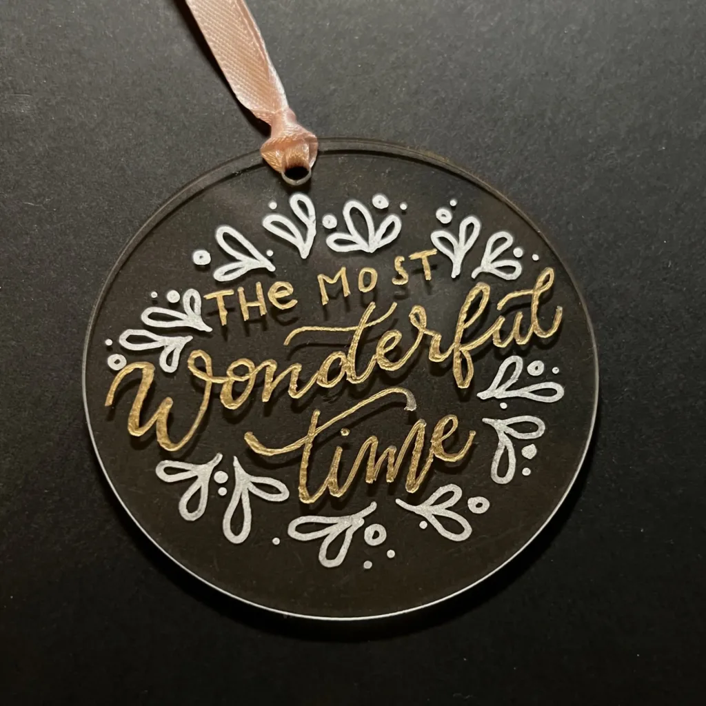 Acrylglasscheibe mit Gravur Weihnachten