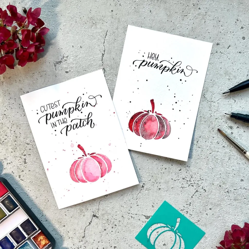 Handlettering mit Brushpen und Kürbis