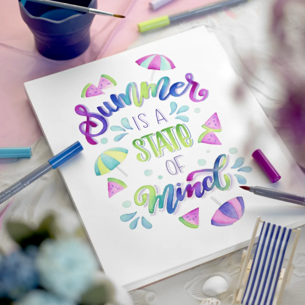 Handlettering Blending mit Brushpens