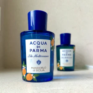 Acqua di Parma Parfümflakon in blau mit Bottle Painting Orangen