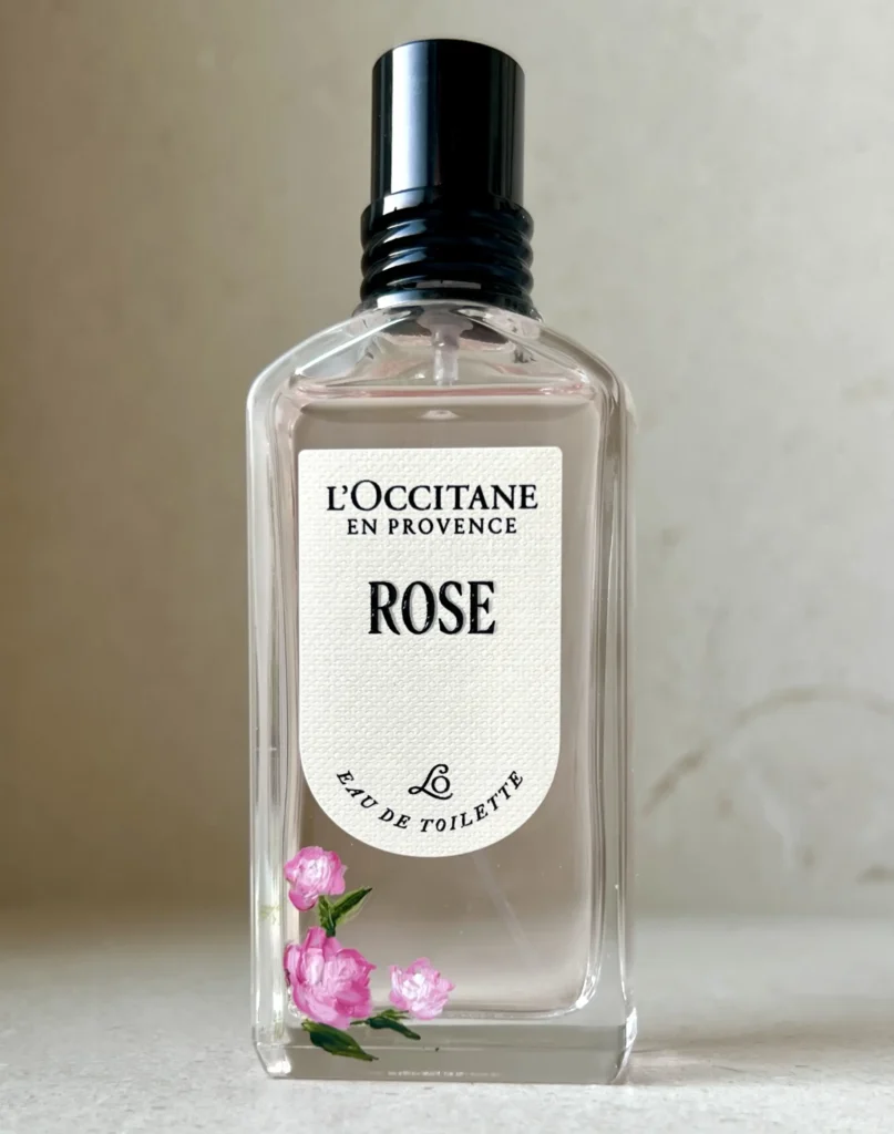 Bottle-Painting-Roses-on-Perfume Bottle Painting Rosen auf L'Occitane Duft