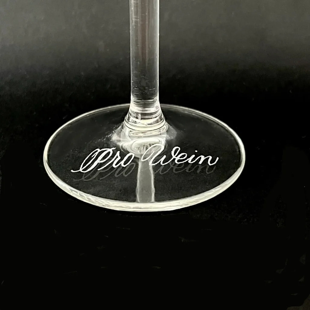 Gravur Prowein Sektglas Fuss