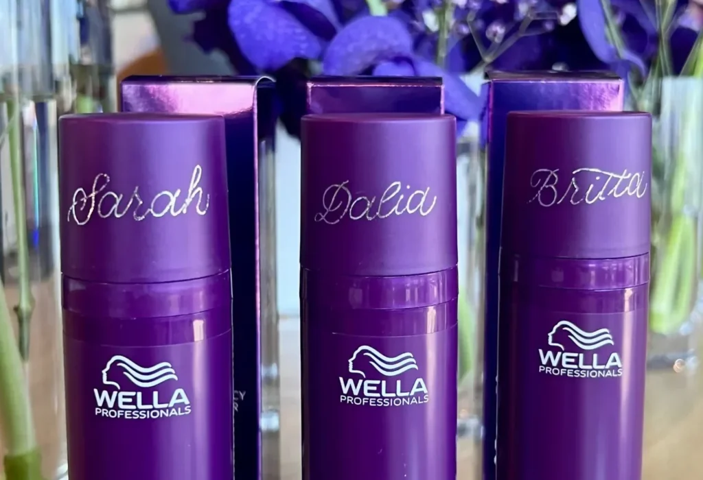 Influencer Event Wella mit Kalligraphin Influencer Event Personalisierung Product Launch Event mit Kalligraphie