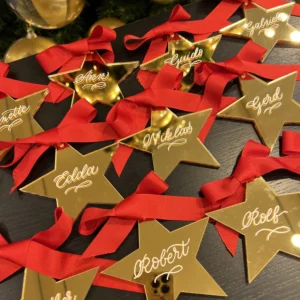 Acryl-Christbaumanhänger mit Namen Personalisierte Christbaumanhänger Sterne