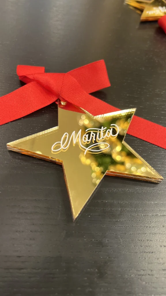 Acryl-Anhänger xmas Acryl-Baumanhänger Stern mit Personalisierung