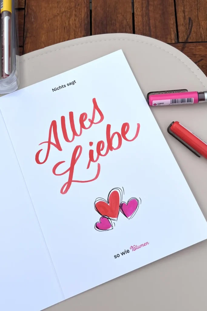 Handlettering Alles Liebe Handlettering mit dem Brushpen zu Muttertag